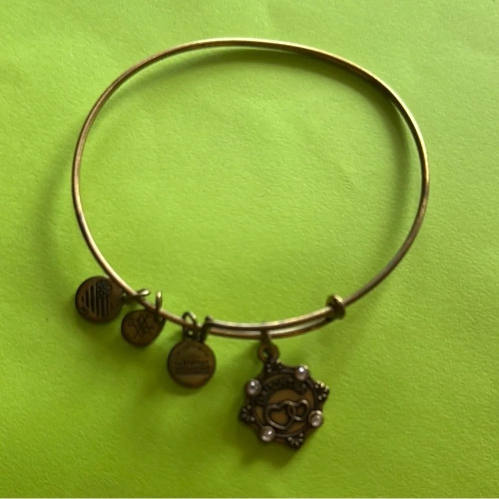 Alex and Ani Gold Bangle Daughter Bracelet with Swavorski Crystals, Pre-loved